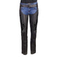 Milwaukee Leather Women's Leather Motorcycle Chaps w/ Embroidery Detail, Adjustable Fit Riding Gear - LKL16701