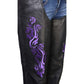 Milwaukee Leather Women's Leather Motorcycle Chaps w/ Embroidery Detail, Adjustable Fit Riding Gear - LKL16702