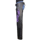 Milwaukee Leather Women's Leather Motorcycle Chaps w/ Embroidery Detail, Adjustable Fit Riding Gear - LKL16702