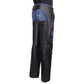 Milwaukee Leather Women's Leather Motorcycle Chaps w/ Embroidery Detail, Adjustable Fit Riding Gear - LKL16702