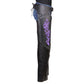 Milwaukee Leather Women's Leather Motorcycle Chaps w/ Embroidery Detail, Adjustable Fit Riding Gear - LKL16702