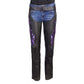 Milwaukee Leather Women's Leather Motorcycle Chaps w/ Embroidery Detail, Adjustable Fit Riding Gear - LKL16702