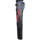 Milwaukee Leather Women's Leather Motorcycle Chaps w/ Embroidery Detail, Adjustable Fit Riding Gear - LKL16703