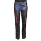 Milwaukee Leather Women's Leather Motorcycle Chaps w/ Embroidery Detail, Adjustable Fit Riding Gear - LKL16703