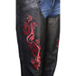 Milwaukee Leather Women's Leather Motorcycle Chaps w/ Embroidery Detail, Adjustable Fit Riding Gear - LKL16703