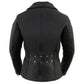 Milwaukee Leather LKL2710 Women's Classic Black Braided Motorcycle Jacket with Studded Back