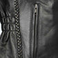 Milwaukee Leather LKL2710 Women's Classic Black Braided Motorcycle Jacket with Studded Back