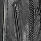 Milwaukee Leather LKL2710 Women's Classic Black Braided Motorcycle Jacket with Studded Back