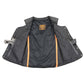 Milwaukee Leather LKL4701 Women's Black Premium Leather Motorcycle Rider Vest w/ Classic 4-Snap Closure