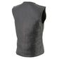 Milwaukee Leather LKL4701 Women's Black Premium Leather Motorcycle Rider Vest w/ Classic 4-Snap Closure