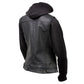 Milwaukee Leather Women's Tara Black Leather Motorcycle Rider 2-in-1 Convertible Hoodie Jacket Vest