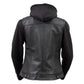 Milwaukee Leather Women's Tara Black Leather Motorcycle Rider 2-in-1 Convertible Hoodie Jacket Vest