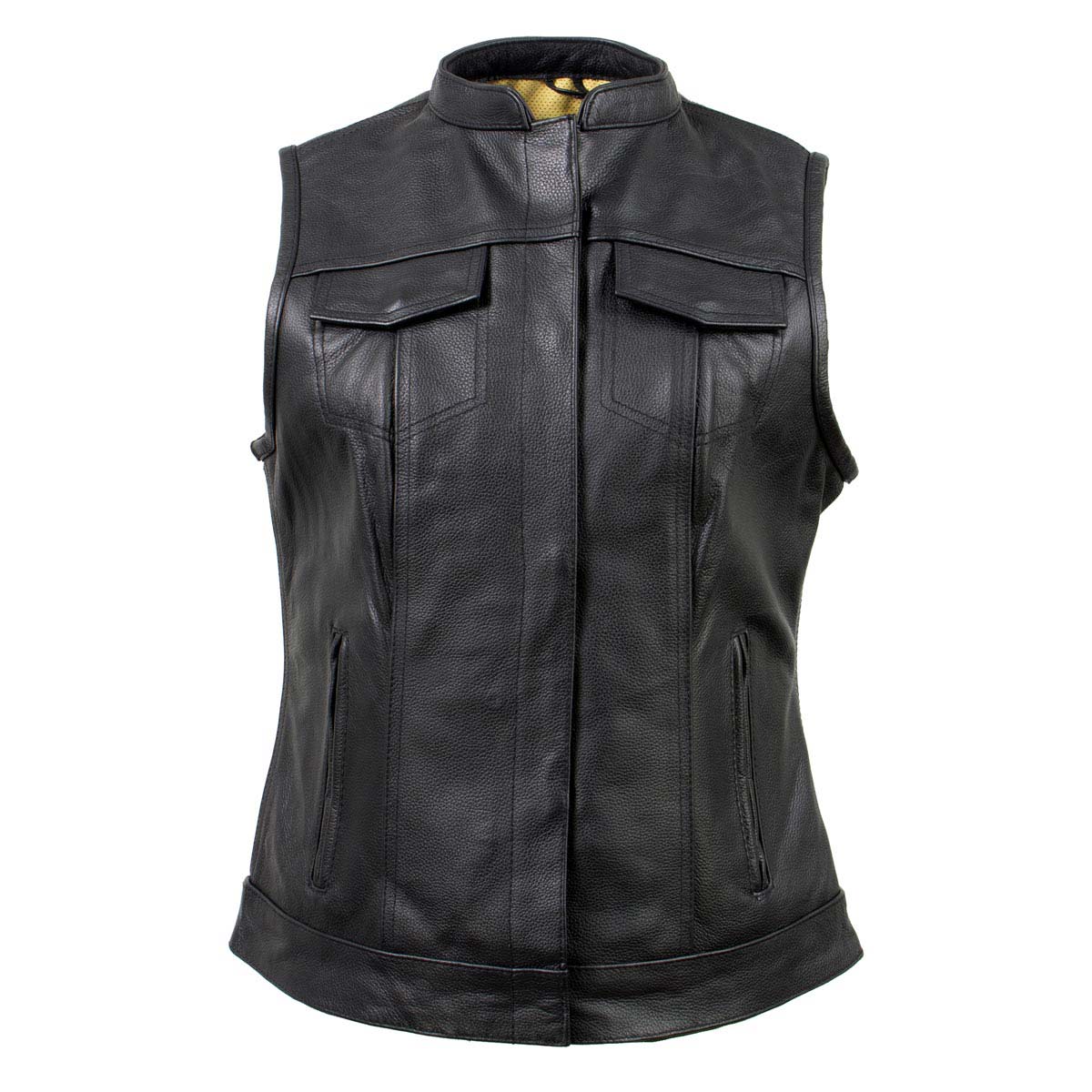 Milwaukee Leather Women's Tara Black Leather Motorcycle Rider 2-in-1 Convertible Hoodie Jacket Vest