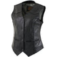 Milwaukee Leather Women's Road Queen Black Braided Buffalo Leather Motorcycle Vest - LKL4713