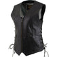 Milwaukee Leather Women's Mistress Black Side Lace Leather Motorcycle Vest - LKL4714