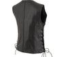Milwaukee Leather Women's Mistress Black Side Lace Leather Motorcycle Vest - LKL4714