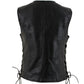 Milwaukee Leather Women's Mistress Black Side Lace Leather Motorcycle Vest - LKL4714