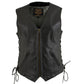 Milwaukee Leather Women's Mistress Black Side Lace Leather Motorcycle Vest - LKL4714