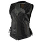 Milwaukee Leather Women's Winged Black Studded Leather Motorcycle Vest with Reflective Wings - LKL4715