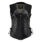 Milwaukee Leather Women's Winged Black Studded Leather Motorcycle Vest with Reflective Wings - LKL4715
