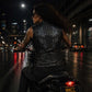 Milwaukee Leather Women's Winged Black Studded Leather Motorcycle Vest with Reflective Wings - LKL4715