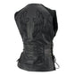 Milwaukee Leather Women's Winged Black Studded Leather Motorcycle Vest with Reflective Wings - LKL4715