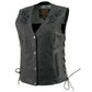 Milwaukee Leather Women's Bling V-Neck Leather Motorcycle Vest with Rhinestone Detail