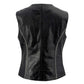 Milwaukee Leather Women's 'Bling' Black Leather V-Neck Motorcycle Rider Vest with Rhinestone Detail - LK4721
