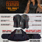 Milwaukee Leather Women's 'Bling' Black Leather V-Neck Motorcycle Rider Vest with Rhinestone Detail - LK4721
