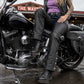 Milwaukee Leather LKL6707 Women's Black Premium Leather Dual Comfort Motorcycle Rider Chaps