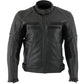 Milwaukee Leather LKM17013 Men's Premium Black Advanced Leather Motorcycle Jacket w/ CE Armor Protection