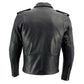 Milwaukee Leather Men's Classic Armored Black Leather Motorcycle Jacket w/ CE Armor - LKM17020