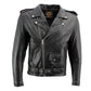 Milwaukee Leather Men's Classic Armored Black Leather Motorcycle Jacket w/ CE Armor - LKM17020