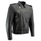 Milwaukee Leather Men's Classic Armored Black Leather Motorcycle Jacket w/ CE Armor - LKM17020