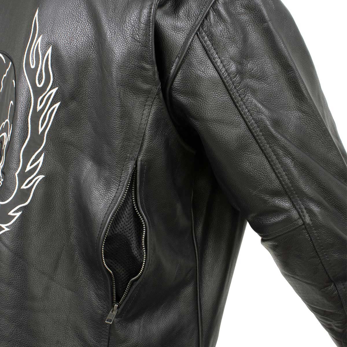 Milwaukee Leather Men's Alibi Black Leather Motorcycle Jacket w/ CE Armor, Removable Hoodie - LKM17021