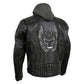 Milwaukee Leather Men's Alibi Black Leather Motorcycle Jacket w/ CE Armor, Removable Hoodie - LKM17021