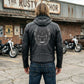 Milwaukee Leather Men's Alibi Black Leather Motorcycle Jacket w/ CE Armor, Removable Hoodie - LKM17021