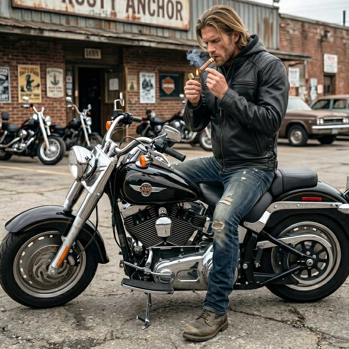 Milwaukee Leather Men's Alibi Black Leather Motorcycle Jacket w/ CE Armor, Removable Hoodie - LKM17021