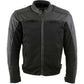 Milwaukee Leather Men's Chaos Black Leather Motorcycle Jacket w/ CE Armor, Reflective Panels, Vents - LKM17022