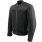 Milwaukee Leather Men's Chaos Black Leather Motorcycle Jacket w/ CE Armor, Reflective Panels, Vents - LKM17022