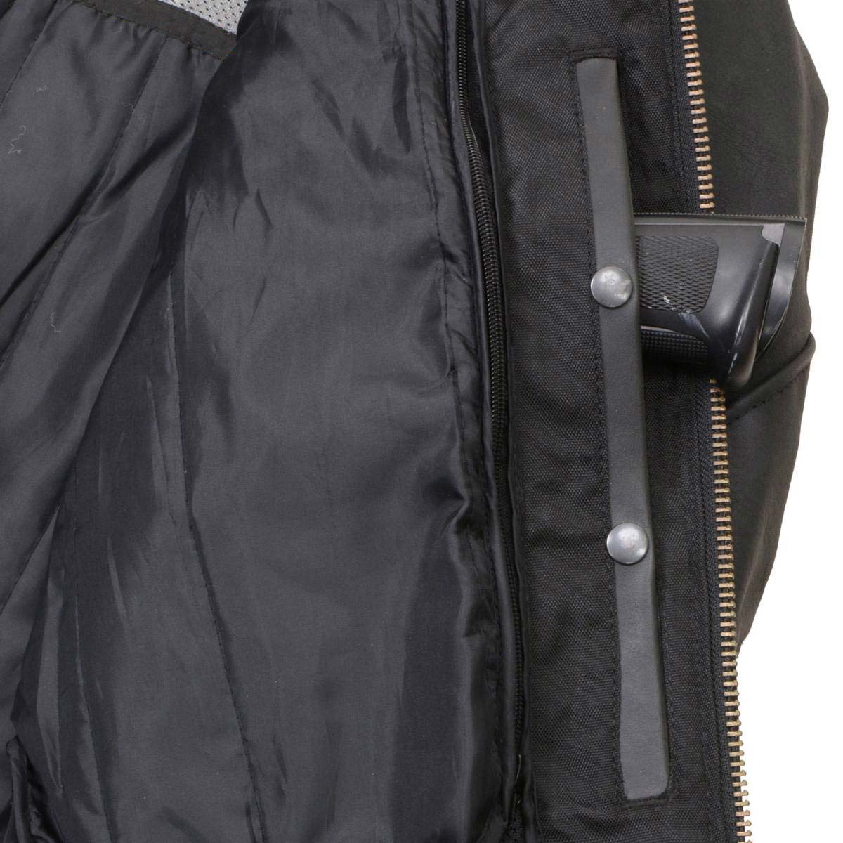 Milwaukee Leather Men's Endo Black Leather Motorcycle Jacket w/ CE Armor, Reflective Panels, Vents - LKM17023
