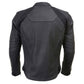 Milwaukee Leather Men's Endo Black Leather Motorcycle Jacket w/ CE Armor, Reflective Panels, Vents - LKM17023
