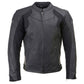 Milwaukee Leather Men's Endo Black Leather Motorcycle Jacket w/ CE Armor, Reflective Panels, Vents - LKM17023