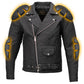 Milwaukee Leather LKM1702 Men's Vintage Flat Black Motorcycle Biker Leather Jacket w/ CE Armor Protection