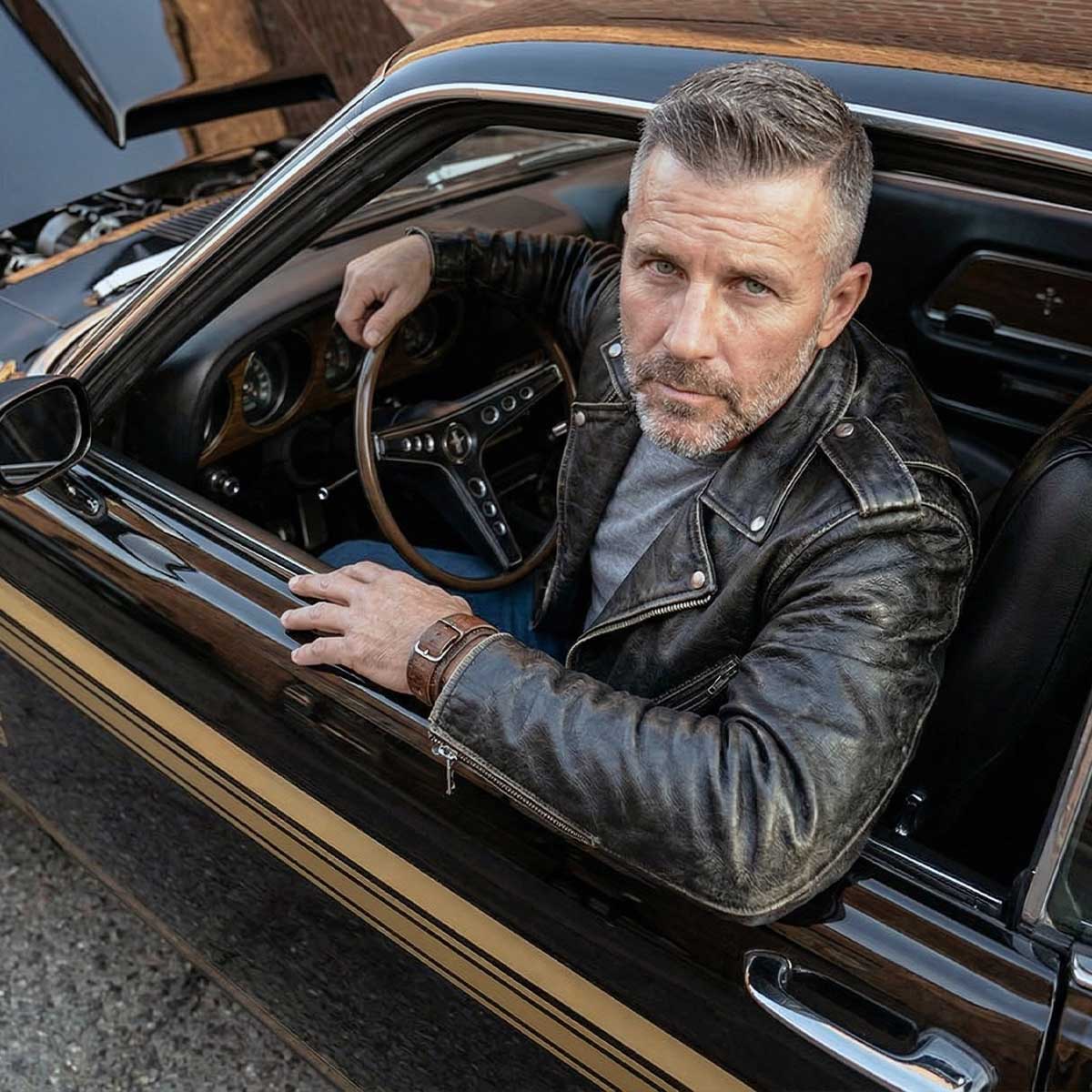 Milwaukee Leather Men's Live to Ride Classic Black Premium Leather CE Armored Motorcycle Jacket - Side Lace - LKM1706