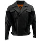 Milwaukee Leather LKM1720 Men's Black Premium Leather Motorcycle Vented Leather Jacket w/ Multi-Utility Pockets