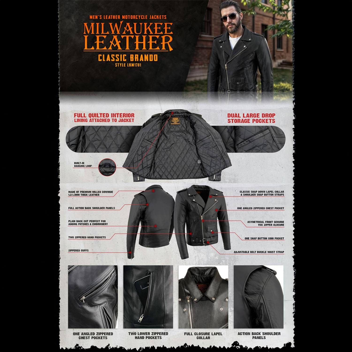 Milwaukee Leather LKM1781 Men's The Legend Classic Black Premium