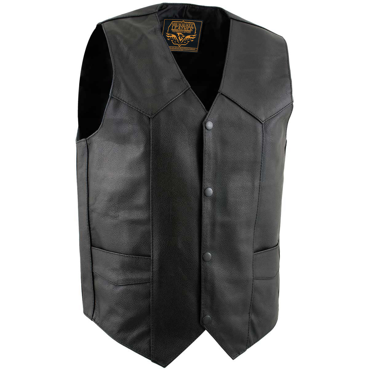 Milwaukee Leather Men's Black Western Style Style Motorcycle Vest - LKM3775