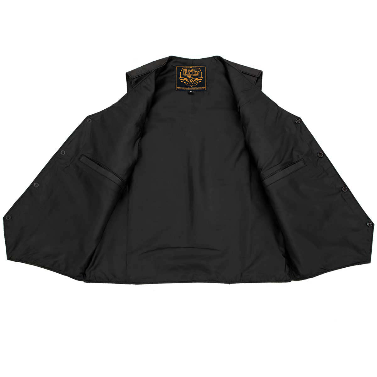 Milwaukee Leather Men's Black Western Style Style Motorcycle Vest - LKM3775