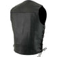 Milwaukee Leather Men's Classic ‘Side Laced Black Western Style Motorcycle Vest - LKM3776